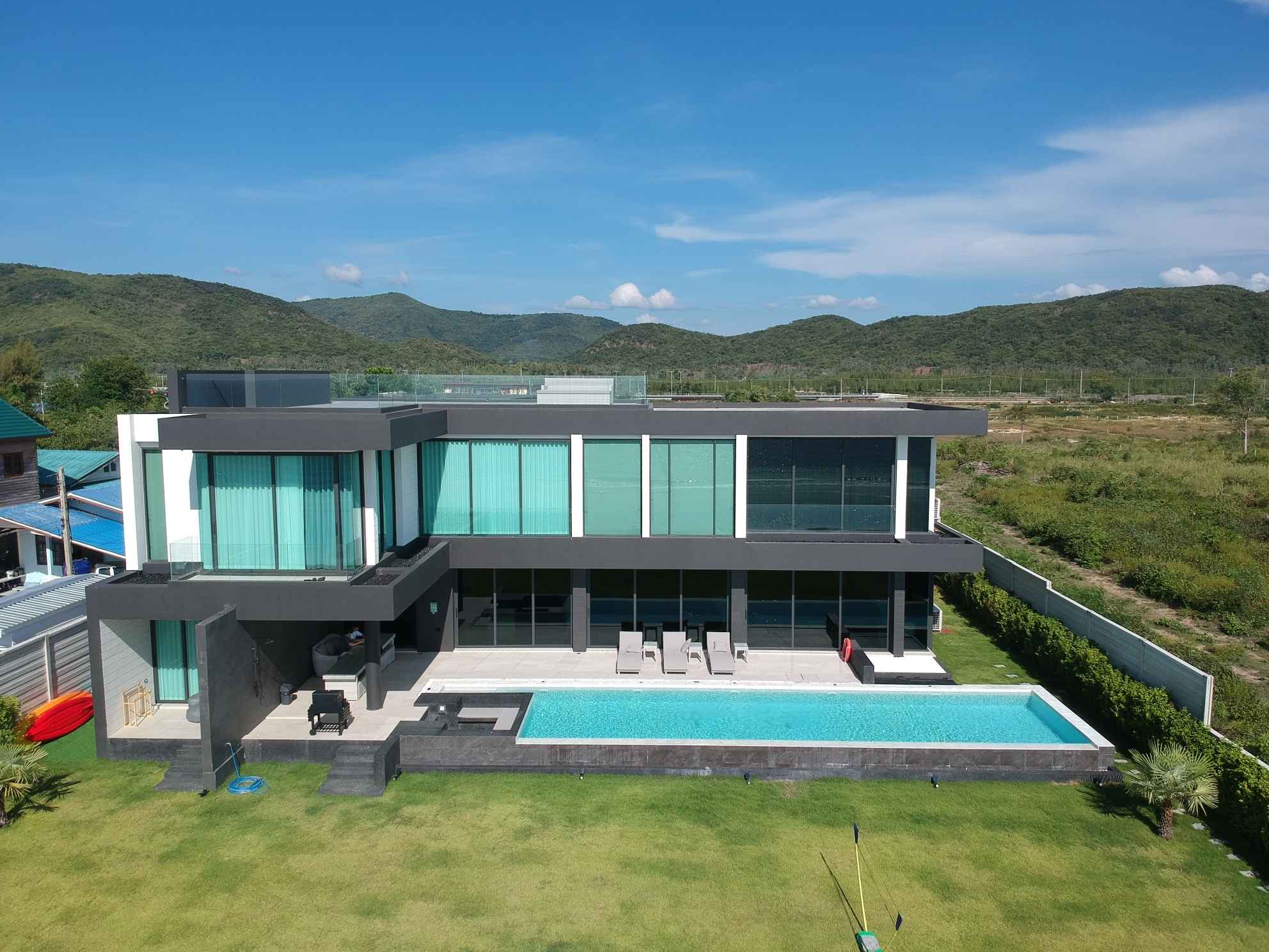 aerial pool mountains kui buri — Astral Villa Hua Hin – Kui Buri