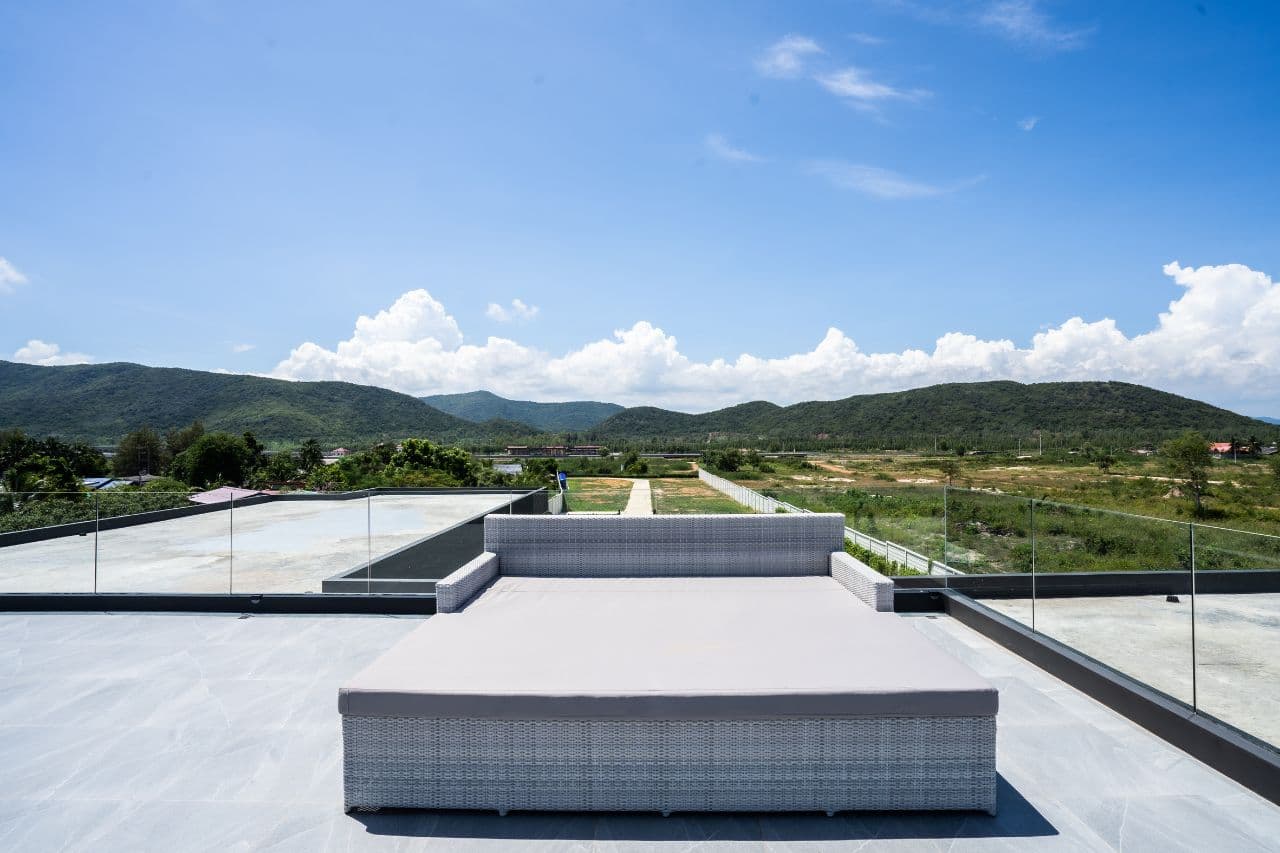 The mountains, from the roof